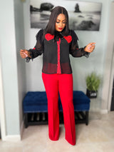 High Waisted Pant (Red)