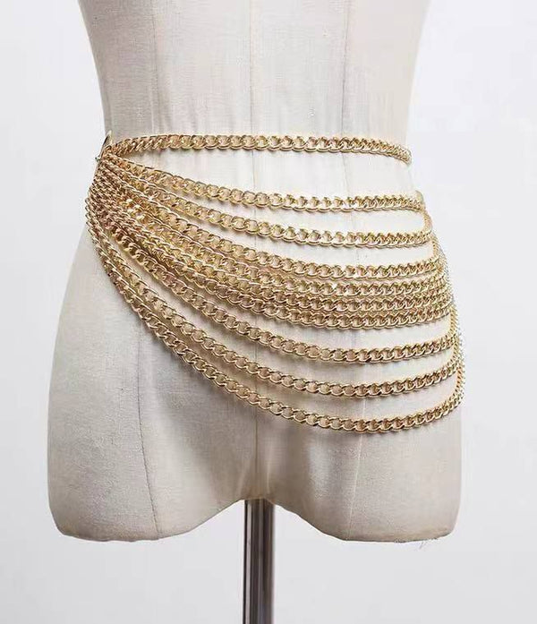 Layered fashion chain belt (TRENDY)